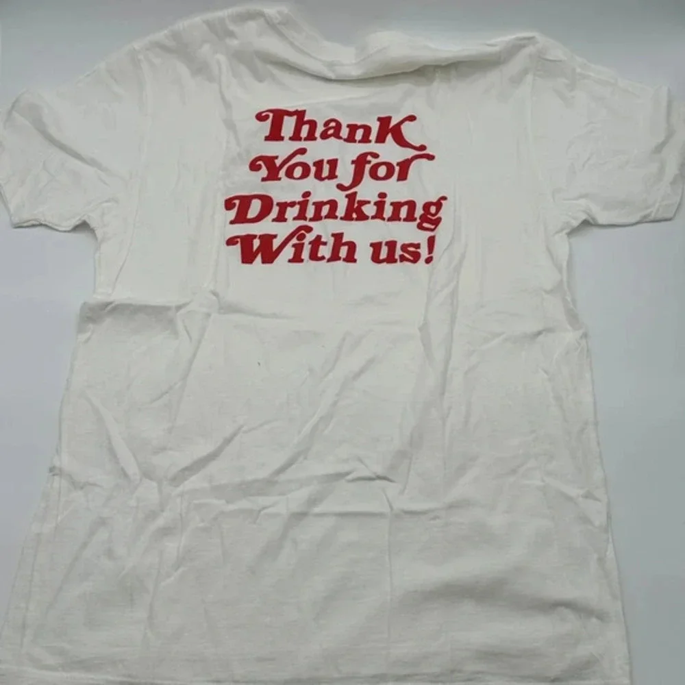John Walker & Sons Men's T-Shirt White Red Thank You For Drinking with Us Size L
